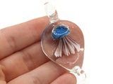 Sky Blue Luminescent Jellyfish Glass Pendant Teardrop Pendant Jewelry Making Beading Supplies