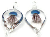 Sky Blue Luminescent Jellyfish Glass Pendant Teardrop Pendant Jewelry Making Beading Supplies