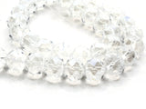 35 12mm Clear Faceted Rondelle Beads Glass Beads Jewelry Making Beading Supplies Loose Beads to String