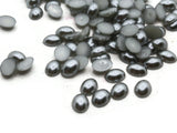 100 8mm x 6mm Gray Pearl Oval Cabochons Flatback Cabochons Faux Pearl Plastic Cabochons Jewelry Making Crafting Supplies