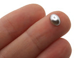 100 8mm x 6mm Gray Pearl Oval Cabochons Flatback Cabochons Faux Pearl Plastic Cabochons Jewelry Making Crafting Supplies