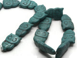 14 29mm Owl Beads Turquoise Blue Dyed Synthetic Turquoise Bird Beads Full Strand Jewelry Making Beading Supplies Gemstone Beads Animal Beads