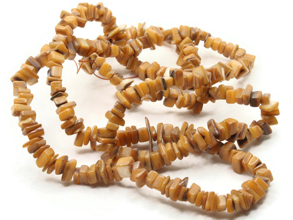 Brown Shell Bead Chips 36 Inch Strand Nugget Beads Jewelry Making Beading Supplies Dyed Natural Seashell Beads