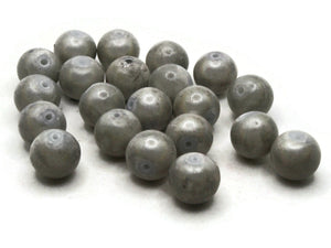 21 14mm Silver Smooth Round Glass Beads Jewelry Making Beading Supplies Loose Beads to String