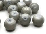 21 14mm Silver Smooth Round Glass Beads Jewelry Making Beading Supplies Loose Beads to String