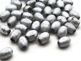 46 11mm Silver Smooth Tube Glass Beads Jewelry Making Beading Supplies Loose Beads to String