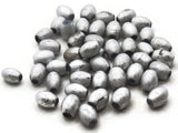 46 11mm Silver Smooth Tube Glass Beads Jewelry Making Beading Supplies Loose Beads to String