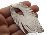 2 85mm White Suede Leather Feather Tassel Pendants Jewelry Making Beading Supplies Focal Beads Drop Beads