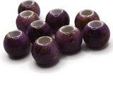 10 20mm Large Hole Macrame Beads Purple and Brown Spatter Paint Beads Jewelry Making Beading Supplies Round Beads Plastic Ball Beads