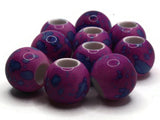 10 20mm Large Hole Macrame Beads Bright Purple and Blue Spatter Paint Beads Jewelry Making Beading Supplies Round Beads Plastic Ball Beads