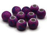 10 20mm Large Hole Macrame Beads Bright Purple and Blue Spatter Paint Beads Jewelry Making Beading Supplies Round Beads Plastic Ball Beads