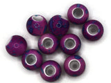 10 20mm Large Hole Macrame Beads Bright Purple and Blue Spatter Paint Beads Jewelry Making Beading Supplies Round Beads Plastic Ball Beads