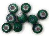 10 20mm Large Hole Macrame Beads Green and Blue Spatter Paint Beads Jewelry Making Beading Supplies Round Beads Plastic Ball Beads