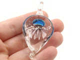 Sky Blue Luminescent Jellyfish Glass Pendant Teardrop Pendant Jewelry Making Beading Supplies