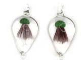 Green Luminescent Jellyfish Glass Pendant Teardrop Pendant Jewelry Making Beading Supplies