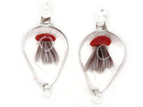 Red Luminescent Jellyfish Glass Pendant Teardrop Pendant Jewelry Making Beading Supplies