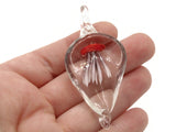 Red Luminescent Jellyfish Glass Pendant Teardrop Pendant Jewelry Making Beading Supplies