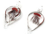 Red Luminescent Jellyfish Glass Pendant Teardrop Pendant Jewelry Making Beading Supplies