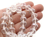 35 12mm Clear Faceted Rondelle Beads Glass Beads Jewelry Making Beading Supplies Loose Beads to String