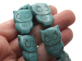 14 29mm Owl Beads Turquoise Blue Dyed Synthetic Turquoise Bird Beads Full Strand Jewelry Making Beading Supplies Gemstone Beads Animal Beads