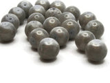 21 14mm Silver Smooth Round Glass Beads Jewelry Making Beading Supplies Loose Beads to String