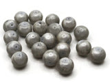 21 14mm Silver Smooth Round Glass Beads Jewelry Making Beading Supplies Loose Beads to String