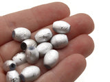 46 11mm Silver Smooth Tube Glass Beads Jewelry Making Beading Supplies Loose Beads to String