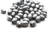 46 11mm Silver Smooth Tube Glass Beads Jewelry Making Beading Supplies Loose Beads to String