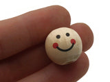 12 17mm Round Wood Smiling Face Doll Head Beads Natural Wooden Beads Large Hole Cute Kawaii Focal Beads Jewelry Making Beading Supplies