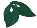 2 85mm Green Suede Leather Feather Tassel Pendants Jewelry Making Beading Supplies Focal Beads Drop Beads