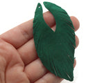 2 85mm Green Suede Leather Feather Tassel Pendants Jewelry Making Beading Supplies Focal Beads Drop Beads