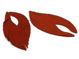 2 85mm Orange Suede Leather Feather Tassel Pendants Jewelry Making Beading Supplies Focal Beads Drop Beads