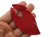 2 85mm Red Suede Leather Feather Tassel Pendants Jewelry Making Beading Supplies Focal Beads Drop Beads