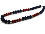 25 Inch Red and Blue Beaded Necklace New Old Stock Jewelry Stocking Stuffer Plastic Beads Beaded Necklace Smileyboy