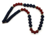 25 Inch Red and Blue Beaded Necklace New Old Stock Jewelry Stocking Stuffer Plastic Beads Beaded Necklace Smileyboy