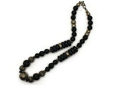 18 Inch Silver and Black Beaded Necklace New Old Stock Jewelry Stocking Stuffer Plastic Beads Beaded Necklace Smileyboy