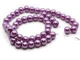 53 8mm Purple Glass Pearl Beads Faux Pearls Jewelry Making Beading Supplies Round Accent Beads Ball Beads Small Spacer Beads