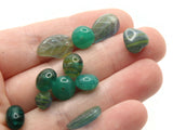 38 Mixed Dark Green Pressed Glass Beads Czech Glass Beads Jewelry Making Beading Supplies