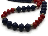 25 Inch Red and Blue Beaded Necklace New Old Stock Jewelry Stocking Stuffer Plastic Beads Beaded Necklace Smileyboy