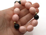 20 Inch Pink and Black Beaded Necklace New Old Stock Jewelry Stocking Stuffer Plastic Beads Beaded Necklace Smileyboy