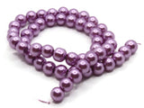 53 8mm Purple Glass Pearl Beads Faux Pearls Jewelry Making Beading Supplies Round Accent Beads Ball Beads Small Spacer Beads