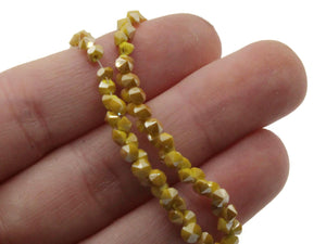 145 3mm Yellow Faceted Diamond Beads Full Strand Glass Beads Jewelry Making Beading Supplies