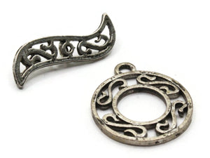 23mm Toggle Clasps Silver Grey Metal Clasp Jewelry Making Beading Supplies Smileyboy Beads Findings Ring and Bar Clasp