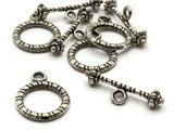 4 13mm Toggle Clasps Silver Grey Metal Clasps Jewelry Making Beading Supplies Smileyboy Beads Findings Ring and Bar Clasp