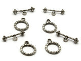 4 13mm Toggle Clasps Silver Grey Metal Clasps Jewelry Making Beading Supplies Smileyboy Beads Findings Ring and Bar Clasp