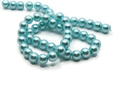 53 8mm Bright Sky Blue Glass Pearl Beads Faux Pearls Jewelry Making Beading Supplies Round Accent Beads Ball Beads Small Spacer Beads