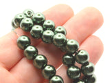 53 8mm Dark Green Glass Pearl Beads Faux Pearls Jewelry Making Beading Supplies Round Accent Beads Ball Beads Small Spacer Beads