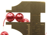 53 8mm Red Glass Pearl Beads Faux Pearls Jewelry Making Beading Supplies Round Accent Beads Ball Beads Small Spacer Beads