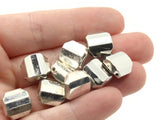 9 14mm Silver Plated Plastic Faceted Square Beads Vintage Acrylic Beads Jewelry Making Beading Supplies New Old Stock Loose Beads Smileyboy