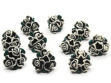 10 Black Polymer Clay Flower Beads Jewelry Making Beading Supplies Loose Beads to String Floral Bead Bouquets